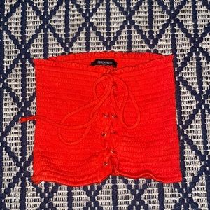 Fiery red tube top from forever 21